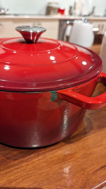 Smith & Nobel Traditions 5L Cast Iron Casserole Pot Red