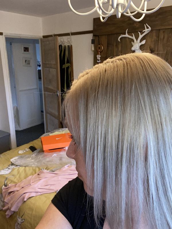 トップス silver hair Silver Grey Human Hair Closure Body Wave Wig - Grey Colored