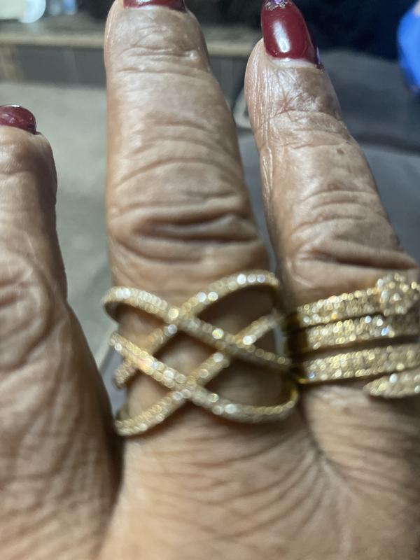 Rarities 3/4ctw Diamond Double Helix Gold-Plated Crisscross Ring | HSN