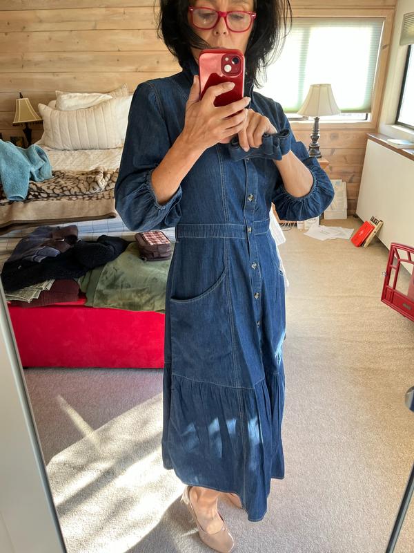 christie brinkley denim dress Christie Brinkley Wore a Denim Dress for Fall: Get the Look