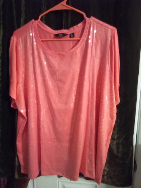 G by Giuliana EcoLuxe Sequin Knit Short Sleeve Tee