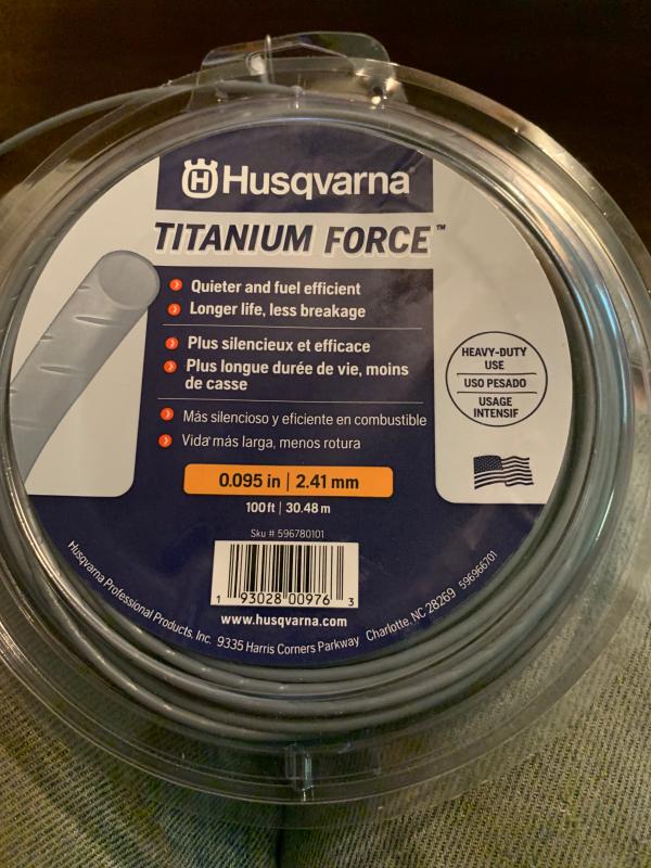 HUSQVARNA Titanium Force Trimmer Line 0.105" 50' With Line Cutter 