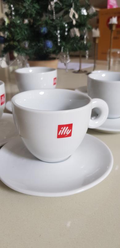 6 ILLY Cappuccino Cups Saucers White Porcelain New Italy Coffee Cup