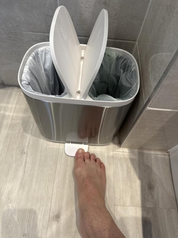 Pattumiera Da Bagno Joseph Joseph Split - Doppio Scomparto Per Riciclo, 8 Litri, Bianco/blu, Secchio Interno Estraibile