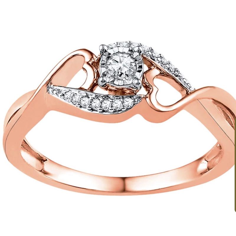 Diamond promise rings deals rose gold