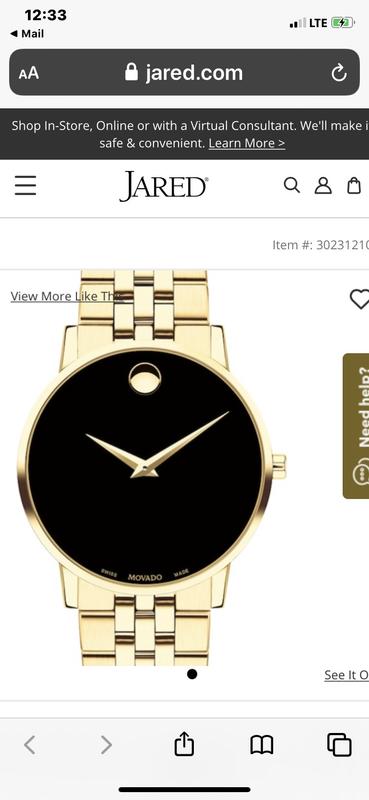 jared jewelers movado watches
