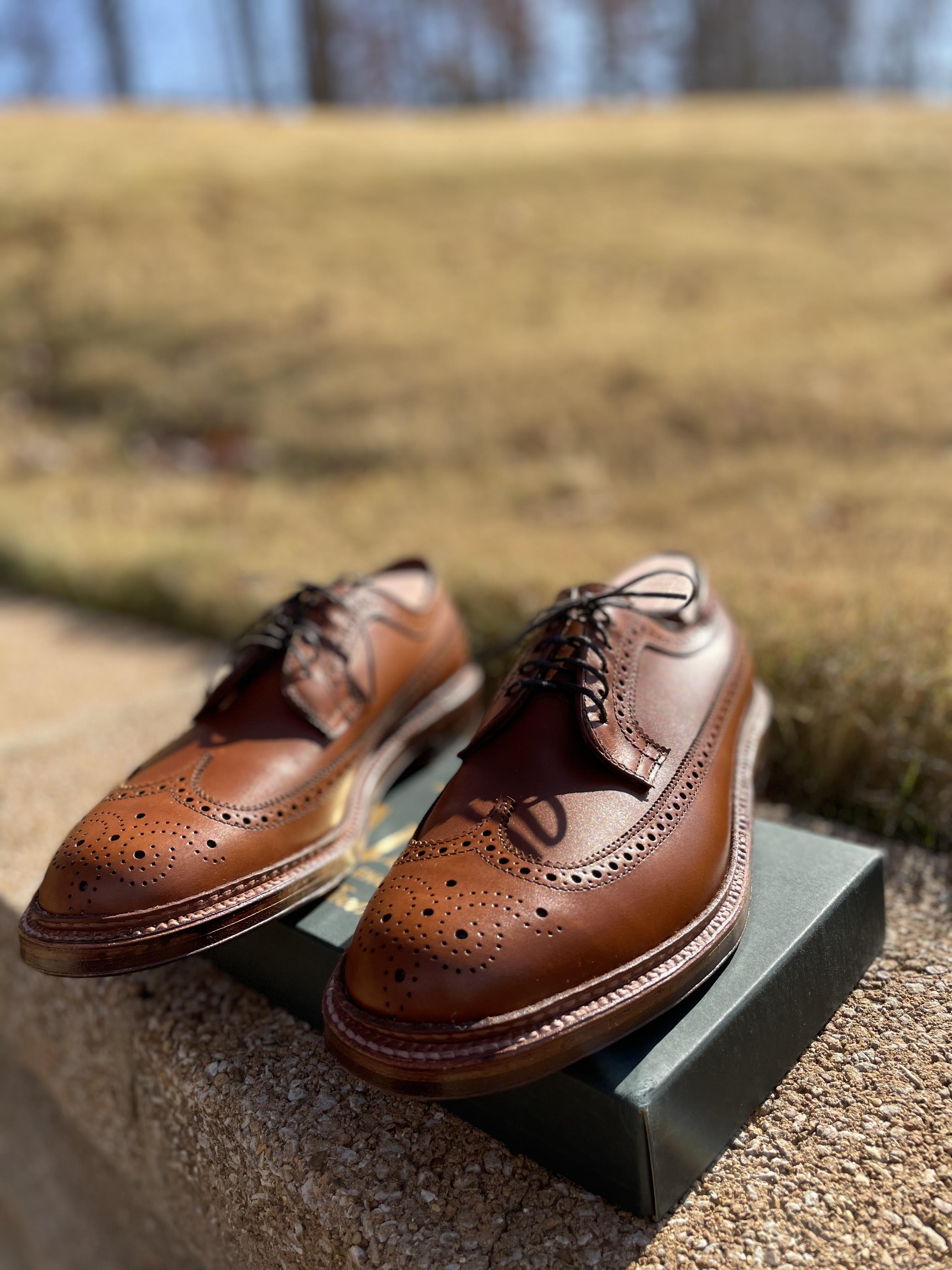 Alden J.Crew バーガンディ ウィングチップ Alden® For J.Crew Cordovan Longwing Bluchers For Men | J.Crew