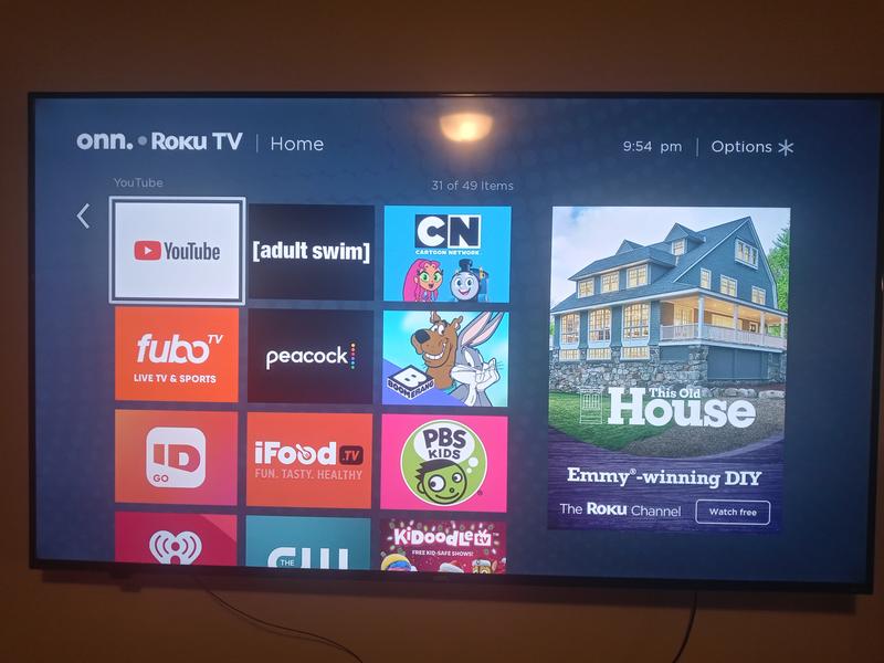 onn. 75” Class 4K UHD (2160P) LED Frameless Roku Smart TV (100044717) 