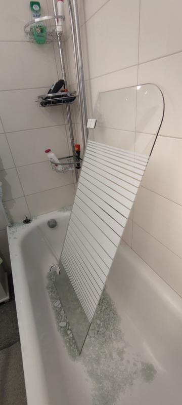 Aurlane Parete vasca bagno pieghevole White Stripes 3 Bianco 140