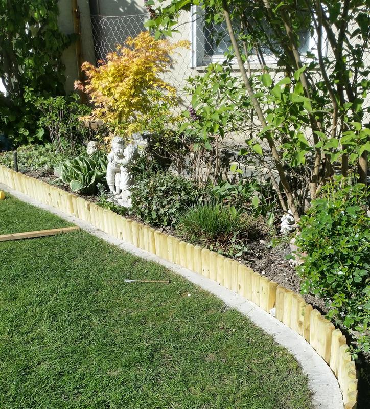 Recinzione Aiuole Pino Bordura Per Aiuole In Legno Di Pino - Rotolo 200x20x5 Cm, Impregnato, Per Giardini Recinzione In Legno