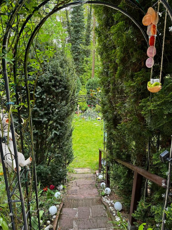 Arco Per Rose Relaxdays In Metallo Con Fioriere - 226x204 Cm, Verde - Foto 7