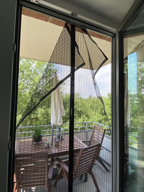 Magnet-Fliegengitter Tür 114 X 145 Cm – Selbstschließend Mit Starken Magneten – Montagefertig Mit Klettband & Nägeln – Weiß