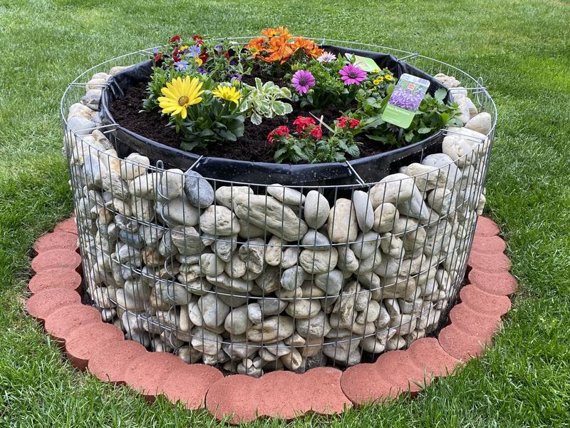 Bassin Gabion Surélevé Bellissa - 92/72 Cm X 40 Cm | Avec Bâche Et Film De Protection, Idéal Petit Jardin Bassin Poisson Exterieur Jardin