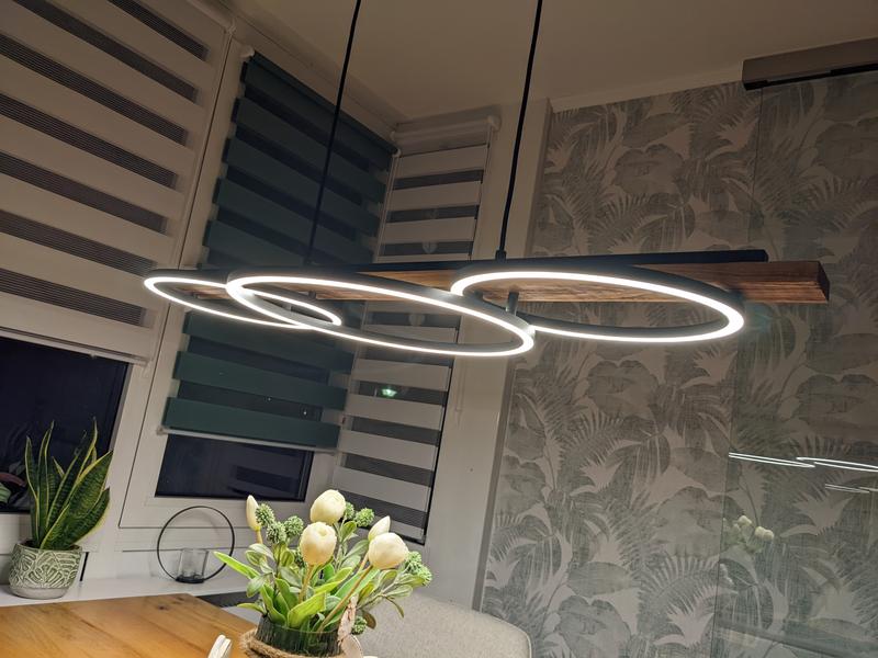Eglo LED-Pendelleuchte Boyal Schwarz-Natur kaufen bei OBI