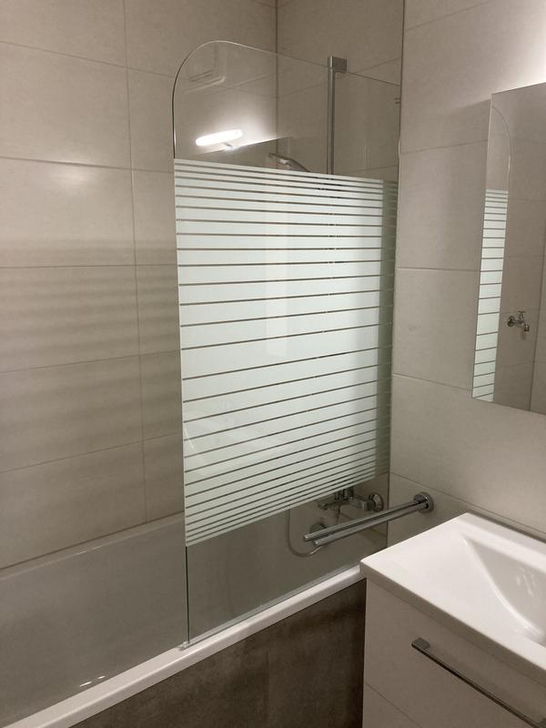 Aurlane Parete vasca bagno pieghevole White Stripes 3 Bianco 140