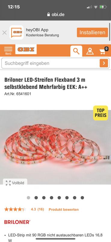Briloner LED-Streifen Flexband 3 m selbstklebend Mehrfarbig