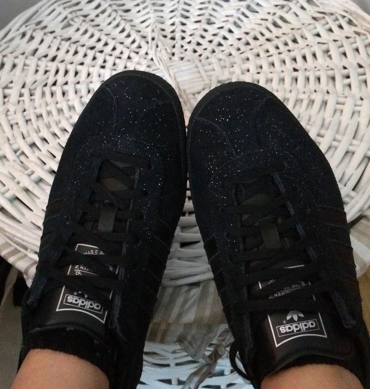 adidas black glitter trainers