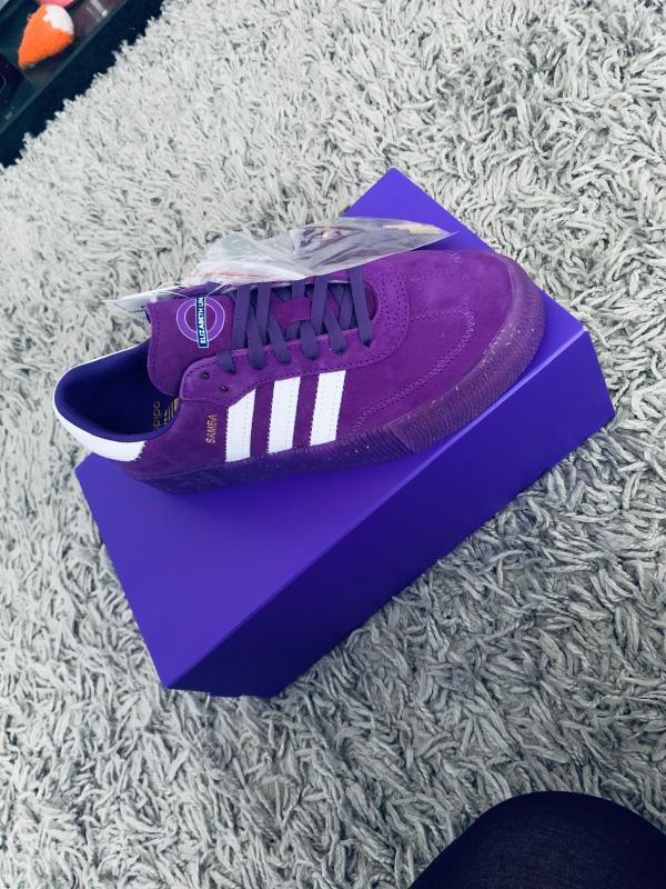 adidas originals tfl samba rose in purple and white