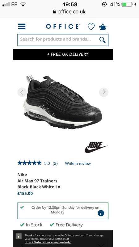 nike air max 97 trainers black