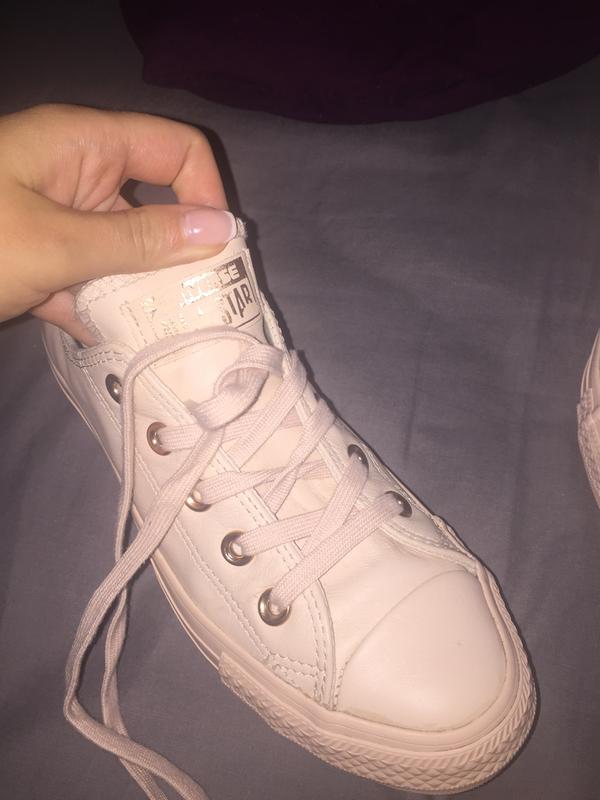 infant pink leather converse