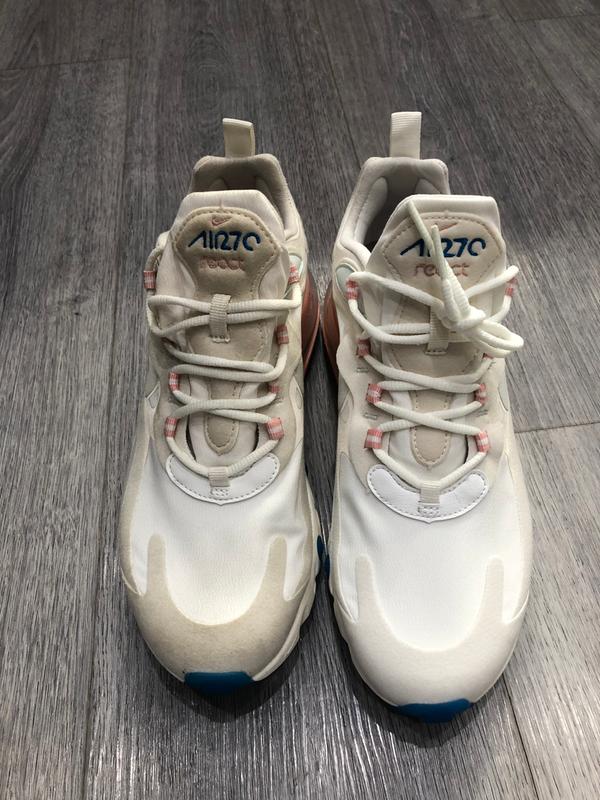 Nike Air Max 270 React Trainers Summit White Ghost Aqua Phantom Hers Trainers
