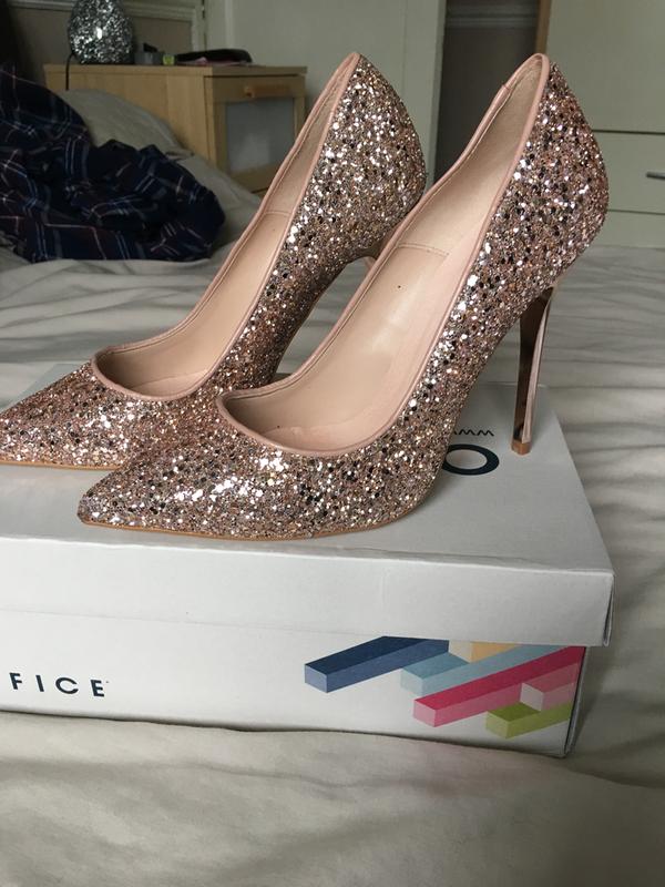 rose gold sparkly high heels