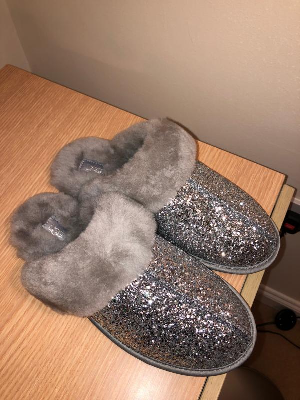 ugg silver glitter slippers