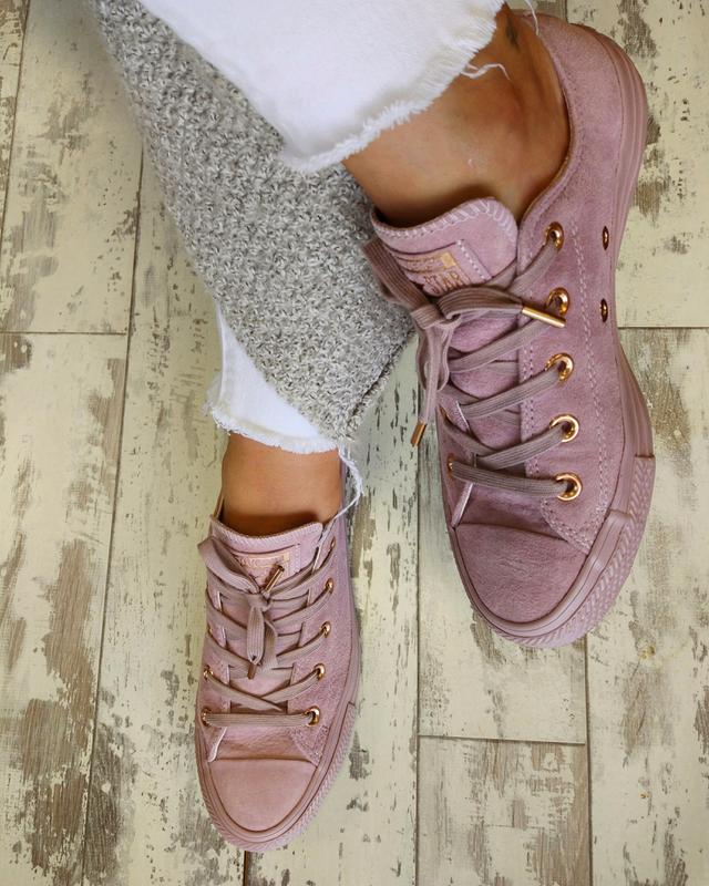 converse lilac suede