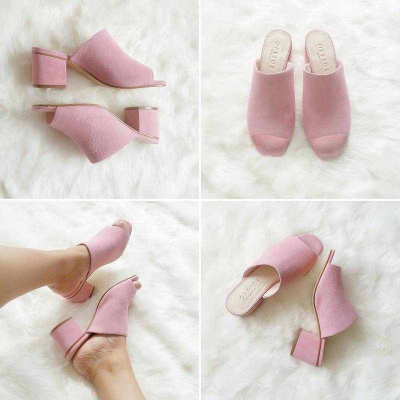 pink mule shoes