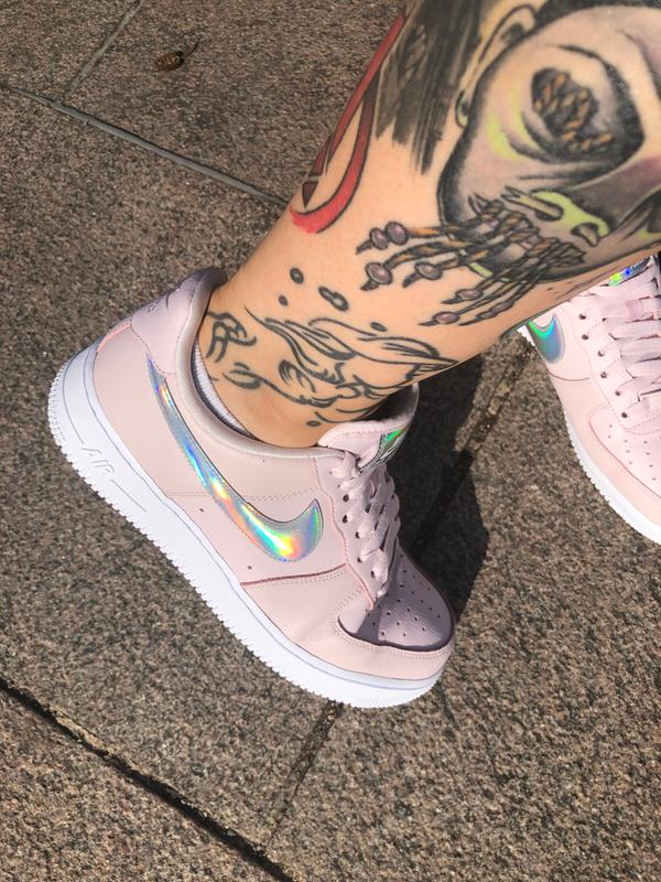 air force 1 07 trainers barely rose irridescent white