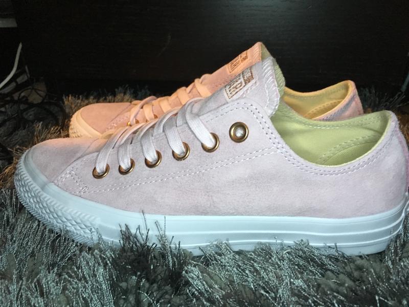 converse low leather rose gold