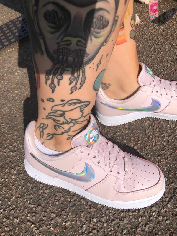 air force 1 07 trainers barely rose irridescent white