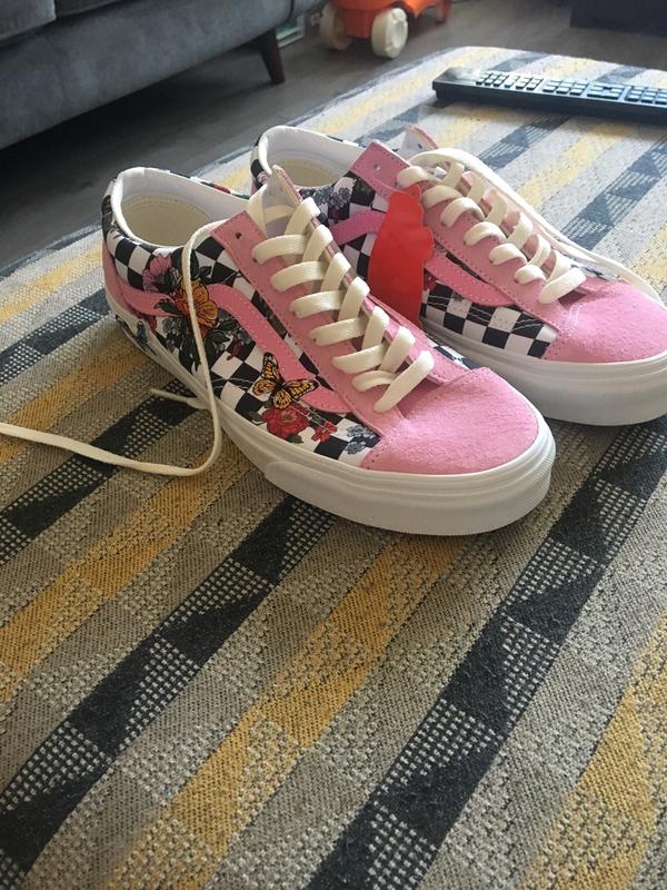 vans style 36 trainers rosebloom multi marshmallow floral checkerboard ex