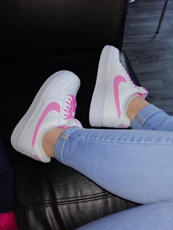 nike air force 1 junior pink tick