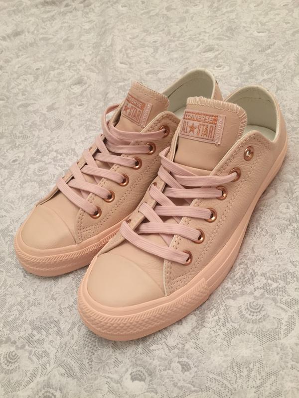 converse all star low leather pastel rose