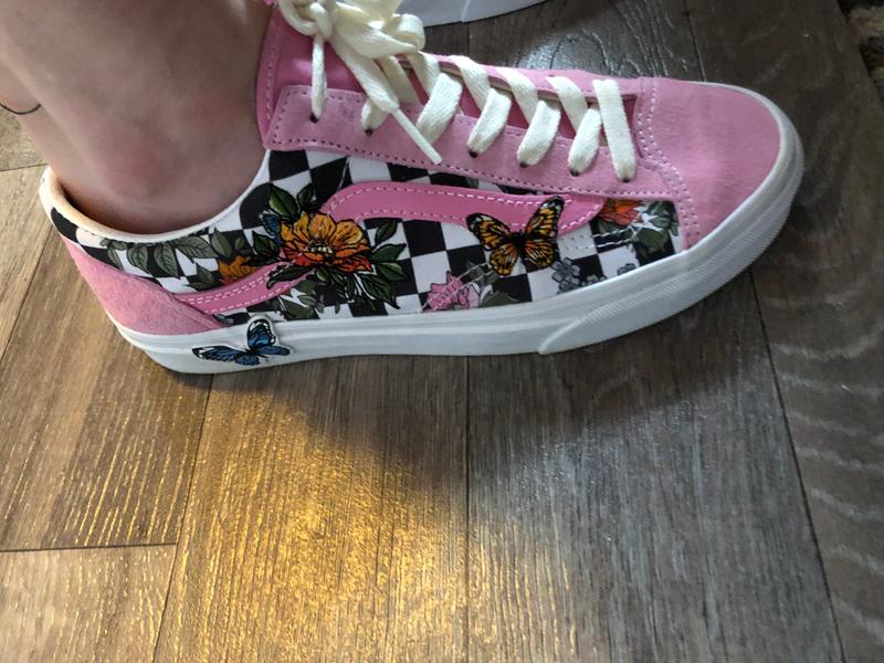 vans style 36 trainers rosebloom multi marshmallow floral checkerboard ex