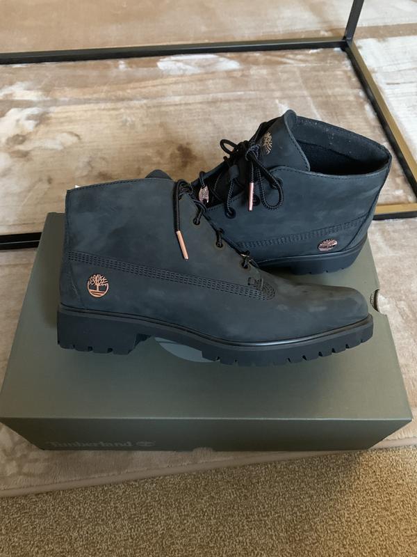 black and rose gold timberland boots