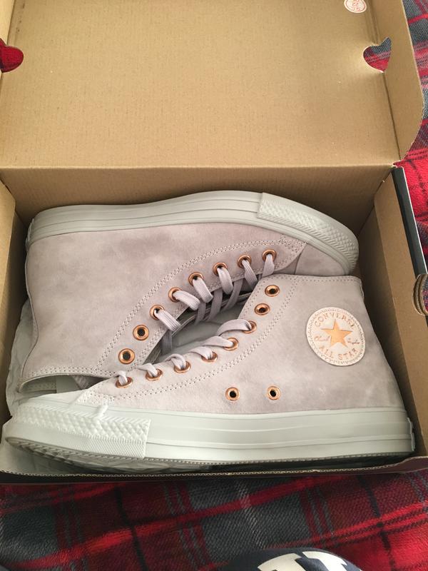 converse all star hi leather ash grey rose gold