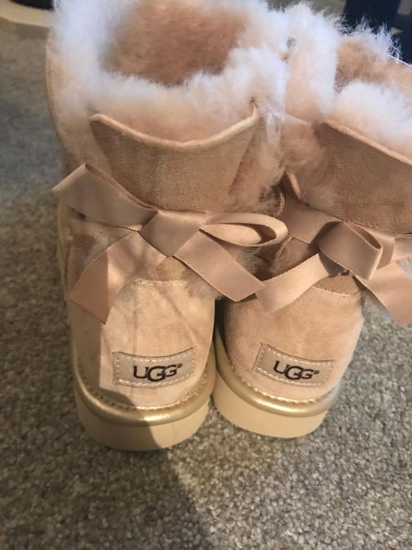 metallic uggs bailey bow