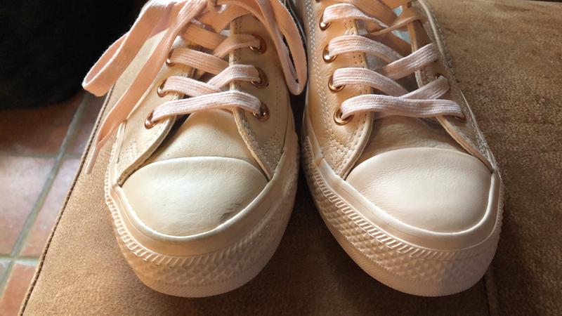 converse all star low leather pastel rose tan rose gold