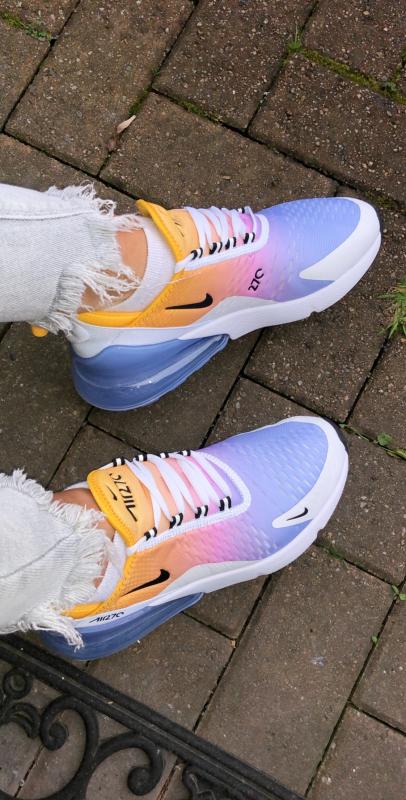 air max 270 university gold black university blue psychic pink