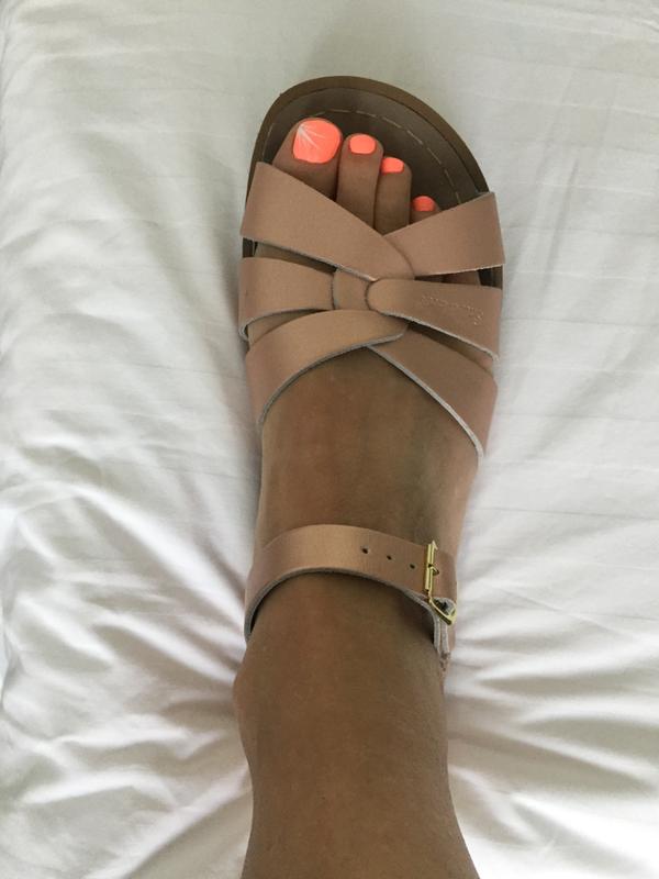 rose gold saltwater sandals womens