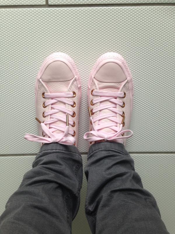 converse pink leather rose gold