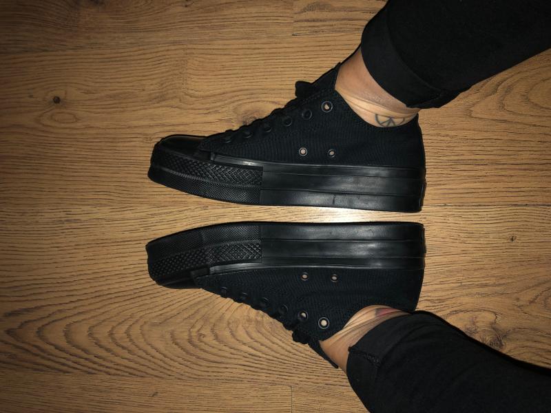 all black platform trainers