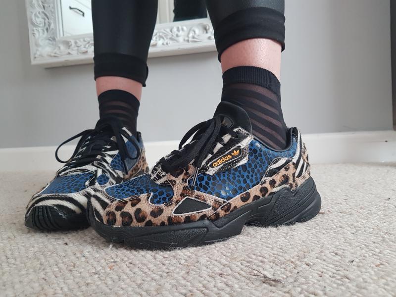 adidas falcon leopard print trainers