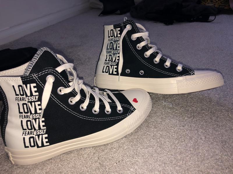 converse all star hi trainers black egret university red love