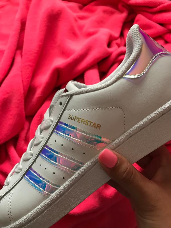 superstar gs trainers white metallic