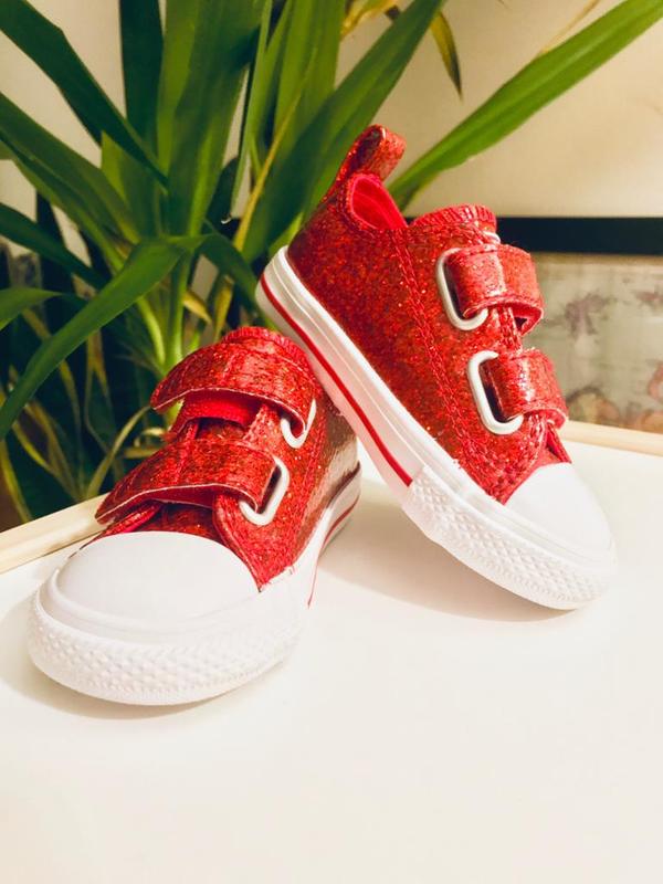 red sparkly converse