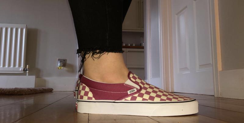 vans dry rose checkerboard