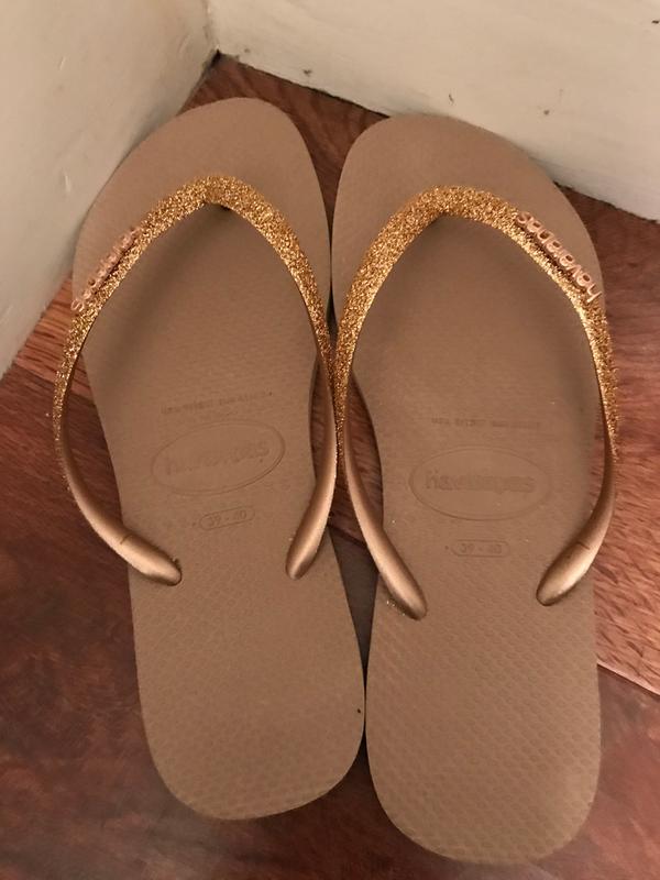 havaianas glitter gold